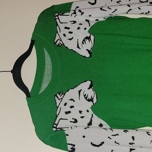 Green Leopard Sweater